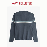 HOLLISTER24秋冬款条纹撞色慵懒打底圆领针织毛衣男装KI320-4042 海军蓝图案  (180/100A)