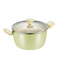 苏泊尔（SUPOR）汤锅不粘锅炖锅陶瓷家用奶锅加厚煲汤煎炒蒸锅煮粥电磁炉燃气通用 【陶瓷覆层】浅豆绿色 22cm