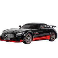 黑曼巴奔驰GTR1:18 黑武士小汽车模型小孩儿童玩具合金车模收藏摆件