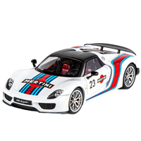 黑曼巴保时捷918马天尼1:18跑车模仿真合金儿童玩具汽车模型收藏摆件