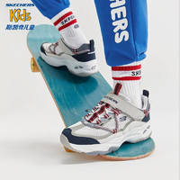 Skechers斯凯奇熊猫鞋老爹鞋男大童运动鞋春秋季儿童鞋405210L 男童/白色/海军蓝/红色/WNVR 34