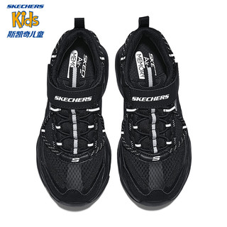 Skechers斯凯奇熊猫鞋老爹鞋男大童运动鞋春秋季儿童鞋405210L 黑色/BLK 33