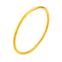 爱恋（AILEND）黄金手镯金镯子古法素圈999足金手镯 古法实心手镯 约30克 圈号56