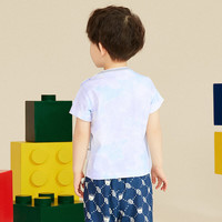 PawinPaw卡通小熊童装年夏季男宝宝全棉短袖圆领T恤舒适 浅蓝色/51 090