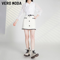 VERO MODA 奥莱夏季清仓复古时尚名媛小香风设计感短裙半身裙女