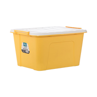 茶花（CHAHUA） 茶花透明磨砂收纳箱整理箱有盖储物盒塑料衣服收纳箱 【*装】（有滑轮） 【PP原生料#收纳箱】