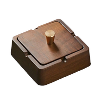 若烟（Ruoyan）烟灰缸实木带盖防飞灰高端大气办公室桌面摆件新年男