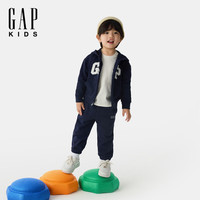 Gap男幼童2025春季经典大logo拉链连帽卫衣儿童装美版744384 海军蓝 100 /52 (2-3岁)