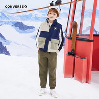 匡威（Converse）匡威童装男童女童加绒长裤裤子儿童运动裤卫裤休闲裤 灰橄榄绿 150 /58 【身高140-152cm】 150/63(M)