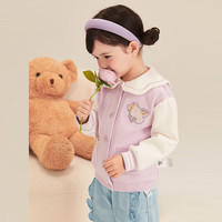 PawinPaw卡通小熊童装年秋冬女宝宝保暖外套儿童翻领上衣 浅紫色/76 100 cm