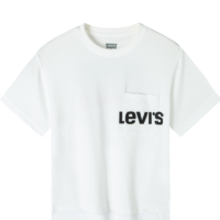 Levi's 李维斯童装男童冰感短袖T恤夏季儿童白色品牌故事文化T恤 奶白 110 /52(4T) 【身高98-104】 110/52(4T)