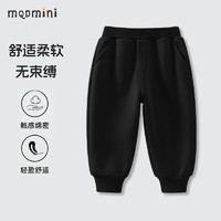 MQDMINI 童装儿童裤子春秋款时尚男女童休闲运动卫裤秋装小童束脚宽松长裤 黑色 130