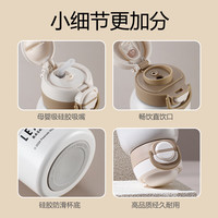 史努比保温杯女士儿童高颜值316L不锈钢双饮水杯便携大容量吸管杯子 粉色-【双饮+杯套】 500ml