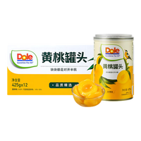 DOLE都乐糖水型黄桃罐头桃罐头水果罐头黄桃对开餐后零食方便罐头 糖水型黄桃罐头*12罐