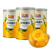 DOLE都乐糖水型黄桃罐头425g桃罐头水果罐头黄桃对开餐后零食方便罐头 糖水型黄桃罐头425g*3罐
