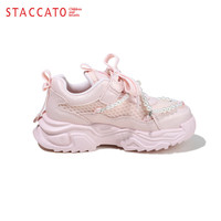 思加图童鞋女童运动鞋春秋季户外软底跑步鞋儿童宝宝青少年系带休闲鞋子 O97473