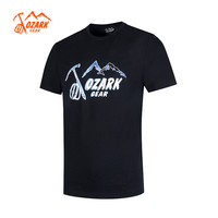 奥索卡 OZARK GEAR户外短袖T恤男 夏季纯棉男短袖运动T恤 339102 芝麻黑-301 S 165