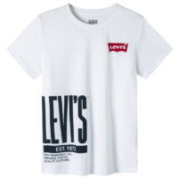 Levi's 李维斯童装男童纯棉舒适短袖T恤夏季儿童亲肤透气针织休闲上衣 奶白 160 /76 【身高152-158cm】 160/76