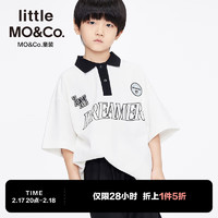 Little MO&CO. little moco童装22夏装新款男童纯棉短袖Polo领T恤 萤石蓝色 130 130/64