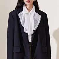 秋水伊人经典黑色正肩西装外套秋季女商务休闲百搭西服 黑色 XL