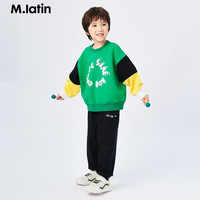 马·拉丁（M.Latin）商场同款童装男童牛仔裤2023春装新款侧边撞色罗纹裤子