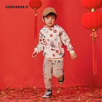 Converse 匡威童装男童连帽卫衣春秋儿童款休闲上衣 羽白色 130 /64 【身高116-122cm】 130/64