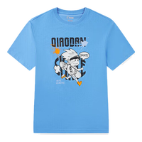 乔丹（QIAODAN）童装2024夏款轻薄男中小冰甲科技圆领短袖T恤- 北卡蓝 110CM