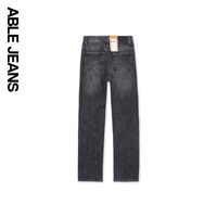 Able Jeans直筒男士黑色休闲牛仔裤春秋宽松长裤裤子微弹