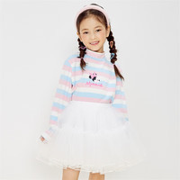 迪士尼宝宝（Disney Baby）童装儿童时尚休闲舒适舒适保暖长袖卫衣 223S1733粉白 100