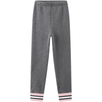 笛莎童装女童打底裤2023冬装外穿运动裤大童儿童加绒裤子 深灰 165