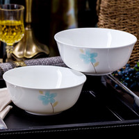金禹瑞美 REMEC 骨瓷香飘怡人6英寸面碗2个装 饭碗 米饭碗 中碗 骨瓷面碗  碗