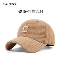 CACUSS 秋冬棒球帽女保暖大头围硬顶字母鸭舌帽显脸小时尚百搭潮流