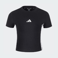 adidas 阿迪达斯 女子2025春季新款修身短款半袖T恤圆领短袖 JY8570