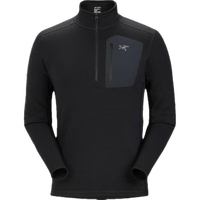 始祖鸟(ARC’TERYX)男装RHO HEAVYWEIGHT半开拉链立领抓绒衣上衣基础层吸湿排汗 Black 美码,S适合胸围97cm