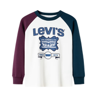 Levi's李维斯儿童装男童长袖T恤春秋款撞色打底衫薄款上衣  160 /76 【建议身高152-158cm】