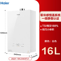 海尔 Haier JSQ31-16KL5MAXFU1 16L冰雪白 强排式燃气热水器 16L