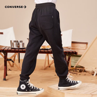 匡威（Converse） 匡威童装男童保暖加绒长裤2024秋冬儿童针织休闲运动裤 正黑色(冬季加绒) 140 /60 【身高128-140cm】