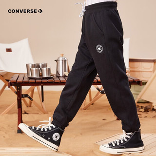 匡威（Converse） 匡威童装男童保暖加绒长裤2024秋冬儿童针织休闲运动裤 正黑色(冬季加绒) 140 /60 【身高128-140cm】