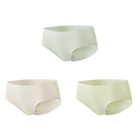 芬腾可安（FENTENGCARE）【7A抑菌100%纯棉裆】3条装女士内裤亲肤高弹中腰三角裤女YR 杏色+黄色+浅绿 M