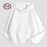 C&A女春秋款连帽套头卫衣韩版休闲卫衣上装春装 白 S