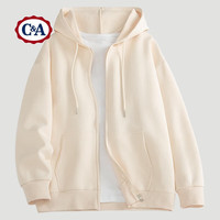 C&A春季女毛圈大版开衫连帽卫衣2025休闲通勤外套开衫上装 雾霾蓝 2XL