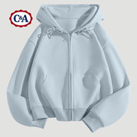 C&A连帽卫衣女春秋款2025小个子慵懒风连帽开衫春装卫衣 花灰色 S