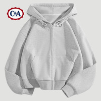 C&A连帽卫衣女春秋款2025小个子慵懒风连帽开衫春装卫衣 新豆绿 M