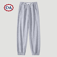 C&A窄版阔腿裤女2025休闲裤加绒加厚长裤女裤小个子运动裤子女秋 黑 L