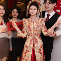 泰勒马丁 TAILEMARTIN 秀禾服新娘婚纱2024新中式古装嫁衣出阁结婚服凤冠霞帔龙凤褂 HF007 M