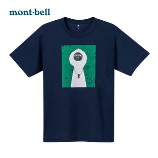 mont·bell 速干t恤男女通用户外春夏透气印花短袖轻便舒适 1114707 海军蓝 NV S