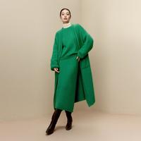 【中国色】兔绒羊毛慵懒风氛围感气质墨绿针织毛衣开衫