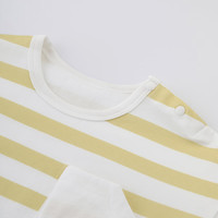 巴厘小猪（BALIPIG）【清仓特惠】宝宝短袖t恤a类夏季薄款婴儿上衣夏天2024儿童衣 黄白宽条纹 120 cm
