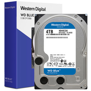 台式机机械硬盘 WD Blue 西数蓝盘 4TB CMR垂直 5400转 256MB SATA (WD40EZAX)