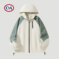 C&A 2025新款派克登山服早春撞色插肩上衣 豆绿 S